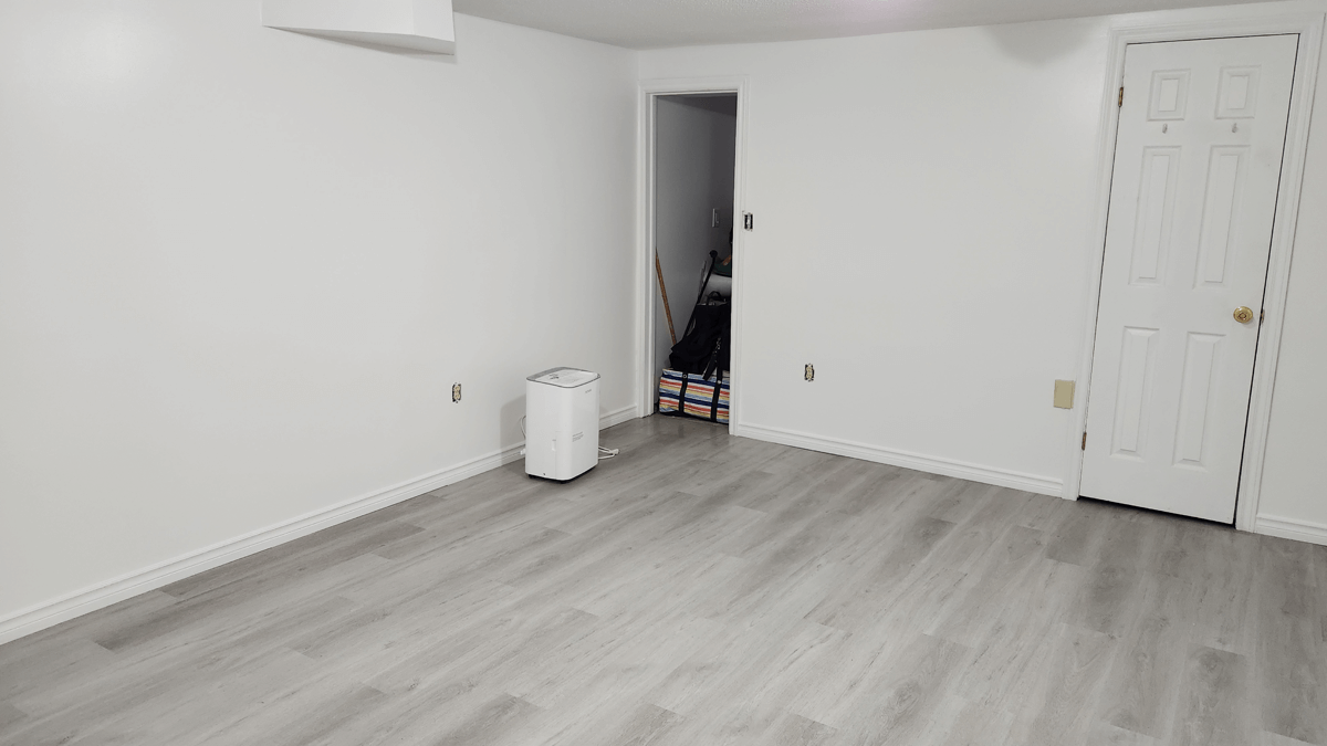 Drywall, flooring, paint and finishing in basement